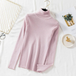 Naiste l&auml;ikiv Lurexi talvekampsun, pikkade varrukatega pullover Basic kampsun, kilpkaelusega Korea kootud naiste top one  size