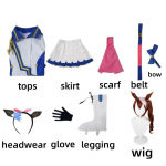 Anime Umamusume: Ilus Derby Tokai Teio Cosplay Neutraalsed R&otilde;ivad Parukas Topid ja Seelikud Halloweeni Karnevali Kost&uuml;&uuml;mid L-(Costume+Wig)