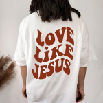 Love Like Jesus v&auml;rviline T-s&auml;rk Christian Religious Faith s&auml;rk Naiste Trendikas vabaaja puhtast puuvillast vintage top S valge
