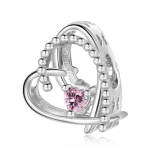Heart Charm ripats Autentsed 925 Sterling H&otilde;bedast helmed naistele K&auml;ev&otilde;ru Peened Naiste Ehted Moodsad helmed DIY Ehted Kingitus
