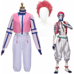 Akaza Cosplay Kost&uuml;&uuml;m Parukas Anime Demon Slayer &Uuml;lemise Astme Kolm Uniform Kleebised Hakuji Kimetsu No Yaiba Halloween Karneval Kingitus L-(Costume+Wig)
