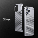 Metallist soojust hajutav telefoni&uuml;mbris iPhone'i 15 13 12 14 Pro Max 14 Plus jahutusl&otilde;hnaga &auml;&auml;risteta &otilde;&otilde;nes alumiiniumist p&otilde;rutuskindel kate iphone 15promax h&otilde;be