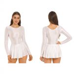 Naiste Ruffle Swing L&uuml;hikesed kleidid Pikkade varrukatega Dance Skater Kleit S sinine