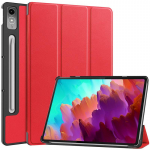 Lenovo Tab P12 &uuml;mbrise 12,7-tollise 2023 kolmekordse kokkupandava aluse magnetiline nutikas fooliumiga &uuml;mberp&ouml;&ouml;ratav nahk&uuml;mbris Lenovo Xiaoxin Pad Pro 12 7 12,7 &uuml;mbrise jaoks Tab P12 12.7 inch punane