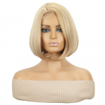 Miss Wig naiste kuldne esilet&otilde;stetud v&auml;rvitud l&uuml;hike bob sisemine s&uuml;nteetiline k&otilde;rge temperatuurikindlast materjalist parukas, mis sobib igap&auml;evaseks kandmiseks 35cm