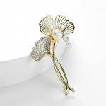 V&auml;ikese l&otilde;hnaga klassikaline Double C Letter p&auml;rlipross kuld