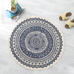 90cm Boheemi &uuml;mmargune puuvillane linane vaip Libisemisvastane p&otilde;randamatt elutuppa magamistuppa uksematt joogamatt Makraame ala vaibad 1