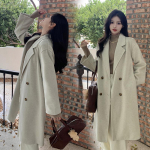 Korea stiilis villane mantel naiste keskmise pikkusega talvemantel villane jakk L