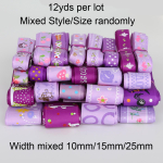 Segastiilis pol&uuml;estertr&uuml;kiga lint DIY r&otilde;ivad aksessuaarid juukseaksessuaarid v&ouml;&ouml;rihmaga lint Mixed 12yds