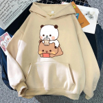 Bubu ja Dudu juua mulliteed, naiste kapuuts Kawaii naiste dressipluus Harajuku lahtised pikkade varrukatega riided S