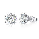 Luksuslikud 0,6-2CT moissanite-k&otilde;rvar&otilde;ngad naistele, peened ehted, 100% lumehelbega S925 h&otilde;bedast teemantk&otilde;rvar&otilde;ngas 0.3CT(4mm) and 0.3CT white