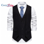 Cozy Up meeste pidulik mood vest kihiline vest &auml;rikleit &uuml;likonna vestid pulmadeks S must