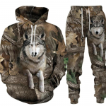 Vabaaja kamuflaaž jahiloom metssiga 3D kapuutsiga &uuml;likond Mood s&uuml;gisene meeste spordidress, vaba taskuga pullover meeste &uuml;likond M