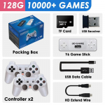 Y6 4k Retro videom&auml;ngukonsool 2.4G juhtmevaba m&auml;ngu TV-pulk 64/128G 10000+ m&auml;ngu HD Emuelec4.3 kaasaskantav videom&auml;ngupulk GBA jaoks 128G