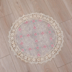 Uus pitsist laudlina klaasl&otilde;ng k&otilde;rge n&otilde;elaga tikandid lilled kohamatid telerikapp majapidamiskangad Dekoratiivne laudlina 60Round