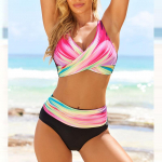 Naiste &otilde;lapaeltega ujumistrikoo Pink Petals Print Bikini Tankini ujumistrikoo S roosa