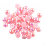 100 Pieces Half Pearl Flat Back 8mm DIY Craft Decoration Button - pink