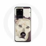 Valge &uuml;mbris Samsung Galaxy S20 Ultra Pitbull Dog jaoks