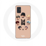 Coque pour Samsung Galaxy A51 BTS TinyTAN Animation Affiche RM Jin Suga J-Hope Jimin V Et Jungkook