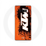 Valge oranži taustaga &uuml;mbris Samsung Galaxy Note 9 KTM Logo jaoks