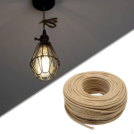 Tekstiilist kanepi elektrijuhtmed Valgustusk&ouml;is Kaablitraat 2x0,75mm 5M Kaetud lamp Keeratud