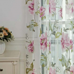 2TK pastoraalses stiilis suur pojeng, kohandatud aknaekraan perforeeritud viimistletud kardinad marliga Elutuba Magamistoa R&otilde;du aknakaunistuskardinad W150*H270cm*2pcs punane