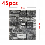 45 tk 3D vahtplastist seinakleebispaneelid telliskivist veekindel kleeptapeet elutuba magamistuba kodu maja vannitoa sisustus Pack of 45 tuhkmust v&auml;rv