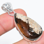 Natural Honey Dendritic Gemstone 925 Sterling Silver Gift Pendant 1.89 y8m09