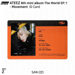 ATEEZ 8. minialbum The World EP.1 : Liikumine Ametlik ID-kaart Fotokaart KPOP San - Z (ID Card)