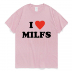 I Love MILFS I Heart Hot Moms Kirjatr&uuml;kiga T-s&auml;rgid Suvised Mehed Naiste L&uuml;hikeste varrukatega vabaaja T-s&auml;rk Harajuku Mood T-s&auml;rgid M