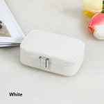 Mini PU-nahast ehete organiseerija vitriin, reisimiseks kaasaskantav, kaelakee-k&otilde;rvar&otilde;ngaste hoiukarp valge