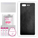 apgo Protective Skin Sticker for the back compatible with ZTE nubia X, Wrap Film, Foil, Vinyl - Pattern Black Leather