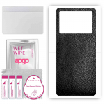 apgo Protective Skin Sticker for the back compatible with Vivo iQOO 9 Pro, Wrap Film, Foil, Vinyl - Pattern Black Leather
