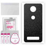 apgo Protective Skin Sticker for the back compatible with Motorola Moto Z2 Force, Wrap Film, Foil, Vinyl - Pattern Black Honeycomb