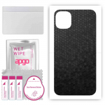 apgo kaitsev nahakleebis seljale, mis &uuml;hildub Apple iPhone 11-ga, kile, foolium, vin&uuml;&uuml;l &ndash; mustriga k&auml;rgstruktuuriga muster