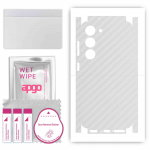 apgo Protective Skin Sticker for the back+sides compatible with Samsung Galaxy S23, Full Wrap Film, Foil, Vinyl - Pattern Transparent Carbon