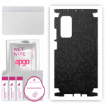 apgo Protective Skin Sticker for the back+sides compatible with Xiaomi Mi 10T Pro 5G, Full Wrap Film, Foil, Vinyl - Pattern Black Honeycomb