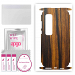 apgo Protective Skin Sticker for the back+sides compatible with Xiaomi Mi 10 Ultra, Full Wrap Film, Foil, Vinyl - Pattern Tigerwood