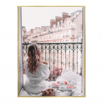 Moodne roosa lillega Pariisi Eiffeli torni plakat Seksikas naine Dekoratiivmaalingud L&otilde;uend Seinakunst Pildid Elegantne tuba Kodu sisekujundus 21x30cm No Framed