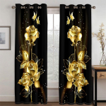 3D Aed Lihtne Stiil Roosa Lille Kardinad 2 Paneeli Laste T&uuml;drukute Tuba Magamistuba Elutuba K&ouml;&ouml;k Kodu Kaunistus Kardinad 170W200H(CM)67x79in&Hook