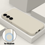 Luksuslik ruudukujuline vedel silikoonist &otilde;huke &uuml;mbris Samsung S25 Ultra S24 FE S23 Plus S22 S21 A56 A16 A36 A55 jaoks, p&otilde;rutuskindel, magnetiline Magsafe jaoks, pehme telefoni&uuml;mbris Samsung S24
