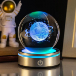 Kristallkuuli &ouml;&ouml;tuled H&otilde;&otilde;guv planeet Galaxy Astronaut 3D RGB Kuu laualamp Atmosf&auml;&auml;rilamp Lauakaunistused Lastele kingitused
