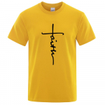Puuvillane Retro Faith Print Suvine T-s&auml;rk naistele Moodne Kvaliteetne l&uuml;hikeste varrukatega Spordis&auml;rk hingav top XS