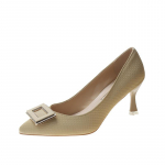 Prantsuse k&otilde;rged kontsad naiste suvised tikk-kontsad Uued s&uuml;gisesed t&uuml;drukulikud temperamentsed terava varbaga keskmise kontsaga kingad 34 kollane