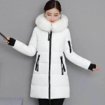 Talveriided puuvillase polsterdatud jaki korea versioon Naiste suur karusnahast krae jope &otilde;huke salendav puuvillase polsterdatud jope keskmise pikkusega XXXL
