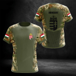 Ungari meeste T-s&auml;rk Veteran Soldier Crew Kaelusega l&uuml;hikeste varrukatega &uuml;laosa Ungari liputr&uuml;kiga &uuml;lisuur lahedad meester&otilde;ivad Camisa 2XL