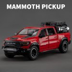 1/32 Dodge RAM MAMMOTH Pikap M&auml;nguauto Mudel Metallist Diecast Maastikus&otilde;idukite Mudelid Tagasit&otilde;mmatav Amortisaator Poisid Parimad Kingitused punane