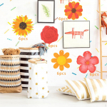 30 Pieces Wood Flowers to Paint Home Ornaments DIY Boards Easy Install Party Favors Wooden