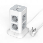Tessan Lauaarvuti mitme pistikupesa pistiku pikenduspesa Euroopa toitejuhe 3/8 pistikupesaga, 3/4 USB-porti ja 1,5M/2M juhe kodu, kontori jaoks 8 Outlets & 3 USB Ports