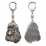 Poodle - Silver-plated key ring with a dog in a gift box, handbag decoration, backpack pendant by Art-Dog brand
